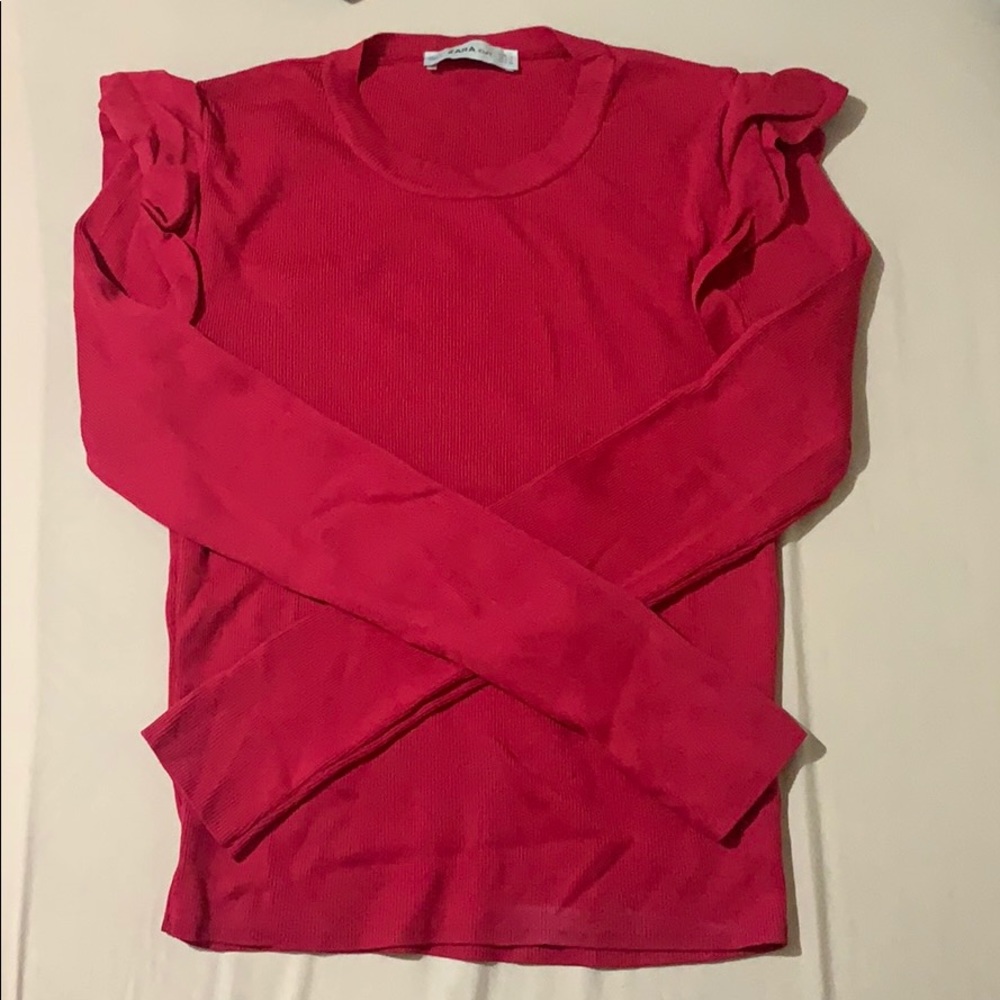 Zara knit ruffle sweater